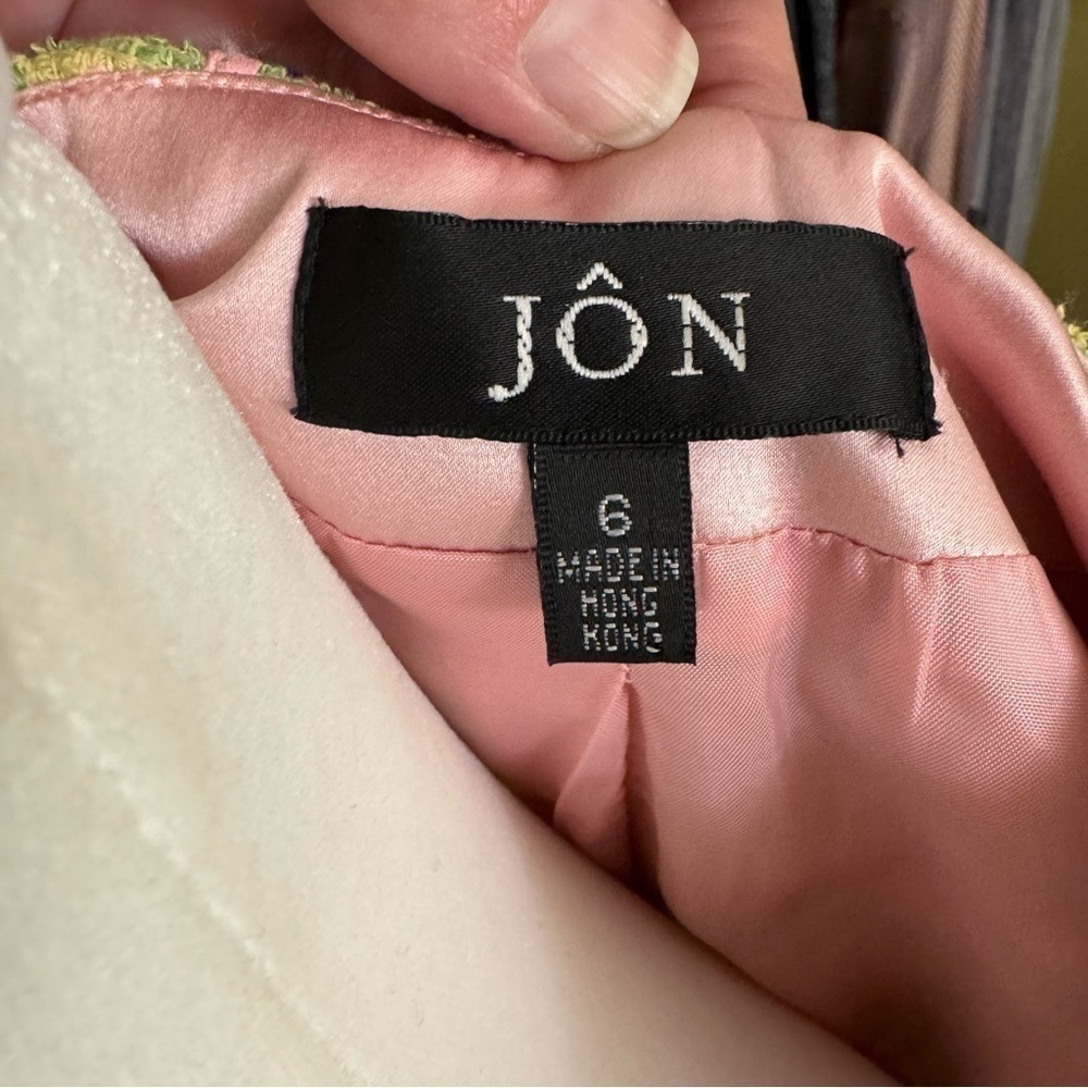 Teri Jon Pink and Green Pastel Vintage tweed suit  💐🐇 Easter - Picture 5 of 5